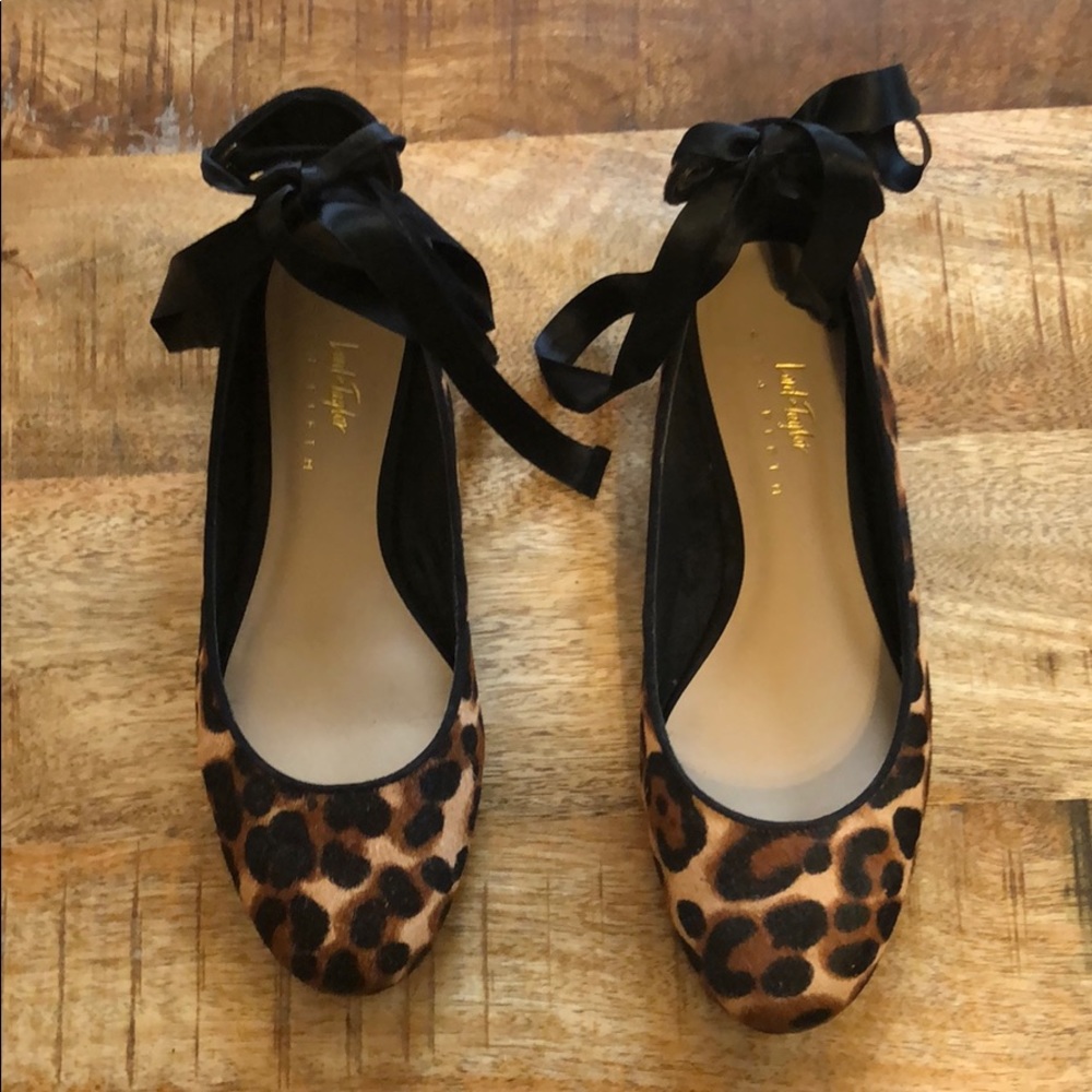 Lord & Taylor 424 Fifth Leopard Calf Hair Flats - Picture 7 of 7